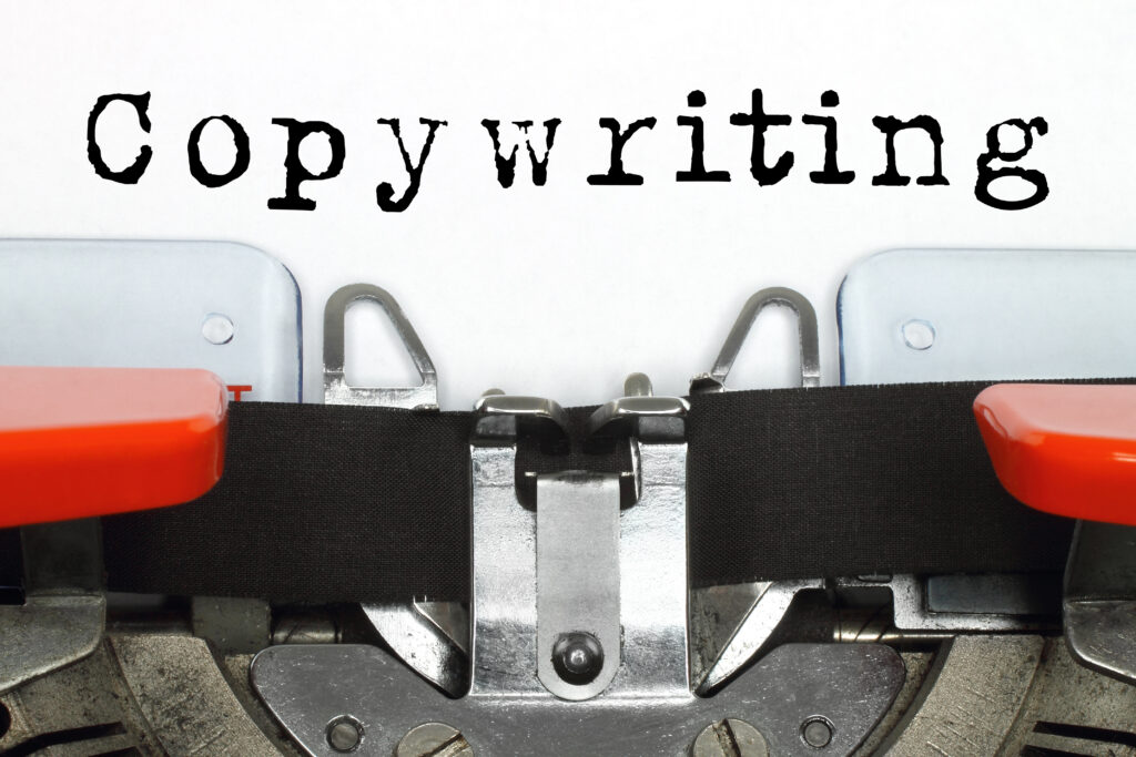 Mistake 1: Part of typing machine with typed copywriting word on white paper