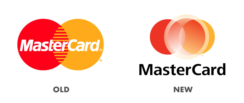 A new and old image of the MasterCard logo.