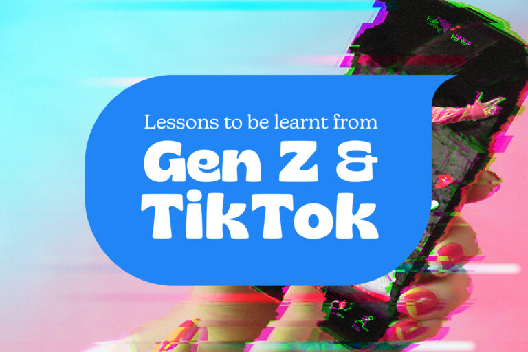 Gen Z & Tiktok hero banner with distorted handphone